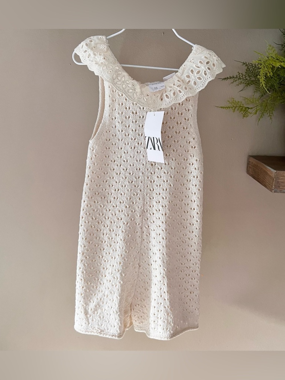 Zara Embroidered Knit Overalls